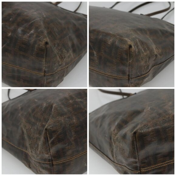 FENDI Zucca Canvas Tote Bag Black Brown Auth 121138 - Picture 14 of 16